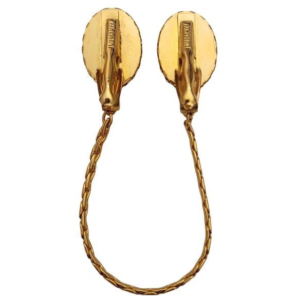 Oval Painted Forget Me Not Flower Cameo Style Sweater Clips E254 - Picture 5 of 9